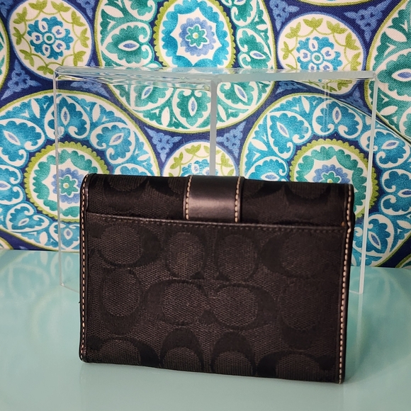 Coach Black Signature Tri-fold Wallet - Picture 3 of 9